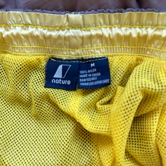 Nature Men’s Cargo Pockets Swimsuit Gray Yellow Trunks Size M - Picture 9 of 9